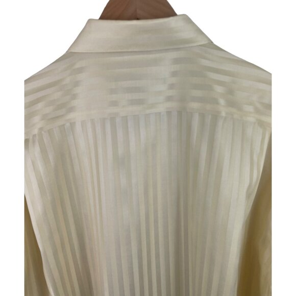 Pronto Uomo Couture Yellow Two Tone Button Up Dress Shirt Mens 17 1/2- 32/33 - Picture 6 of 8